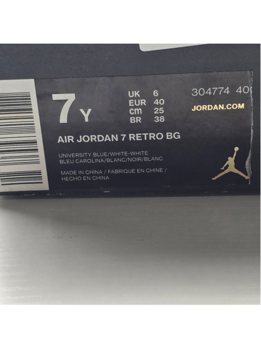 Air Jordan 7 Retro Pantone University Blue/White Size 7y womens 8.5 - Picture 10 of 10